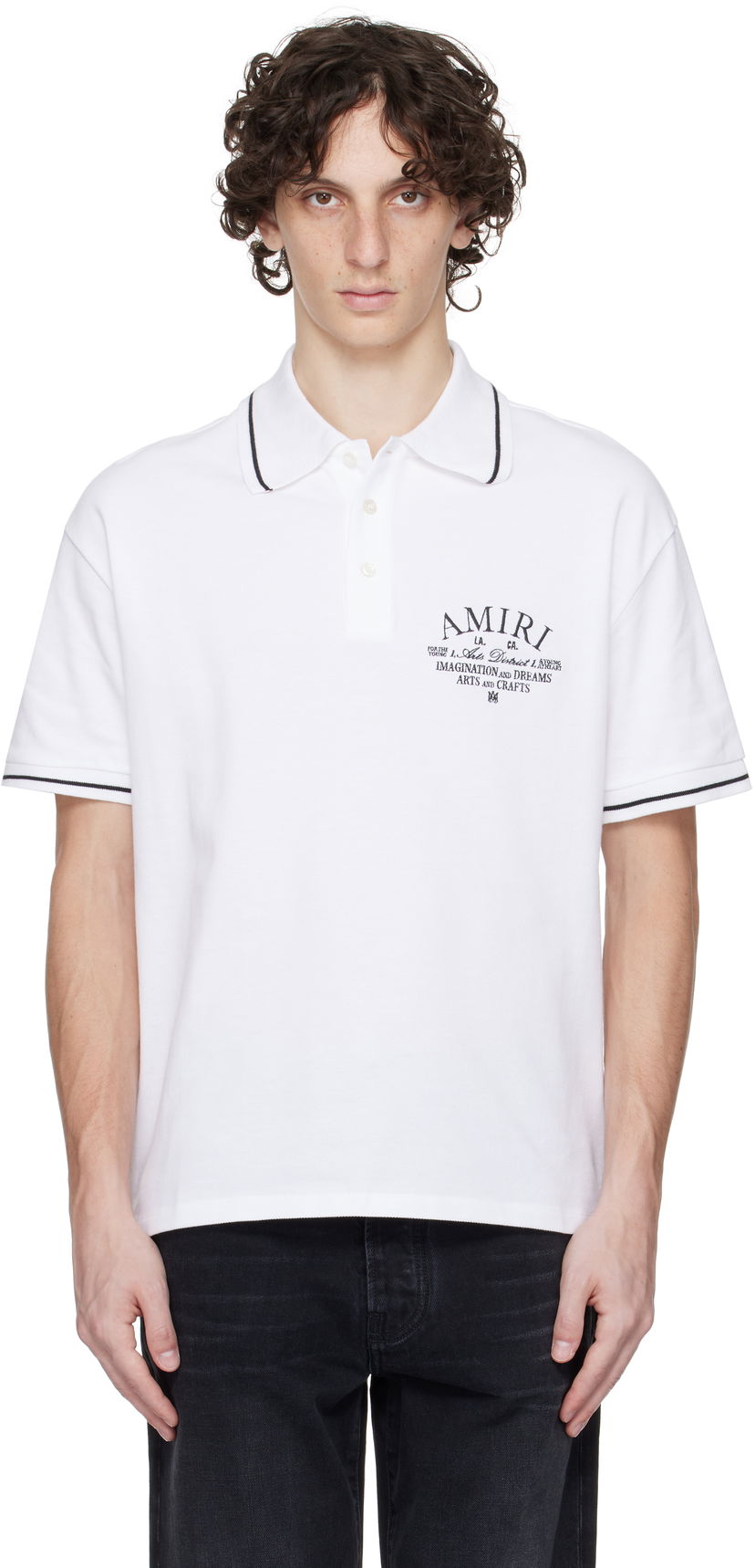 Сорочка поло AMIRI Amiri Arts District Polo білий | AMJYPO1008