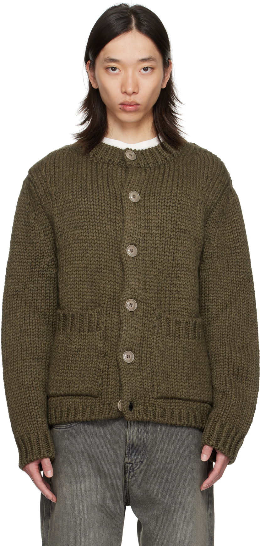 Cветр OUR LEGACY OUR LEGACY Over Cardigan Зелений | M4253OO