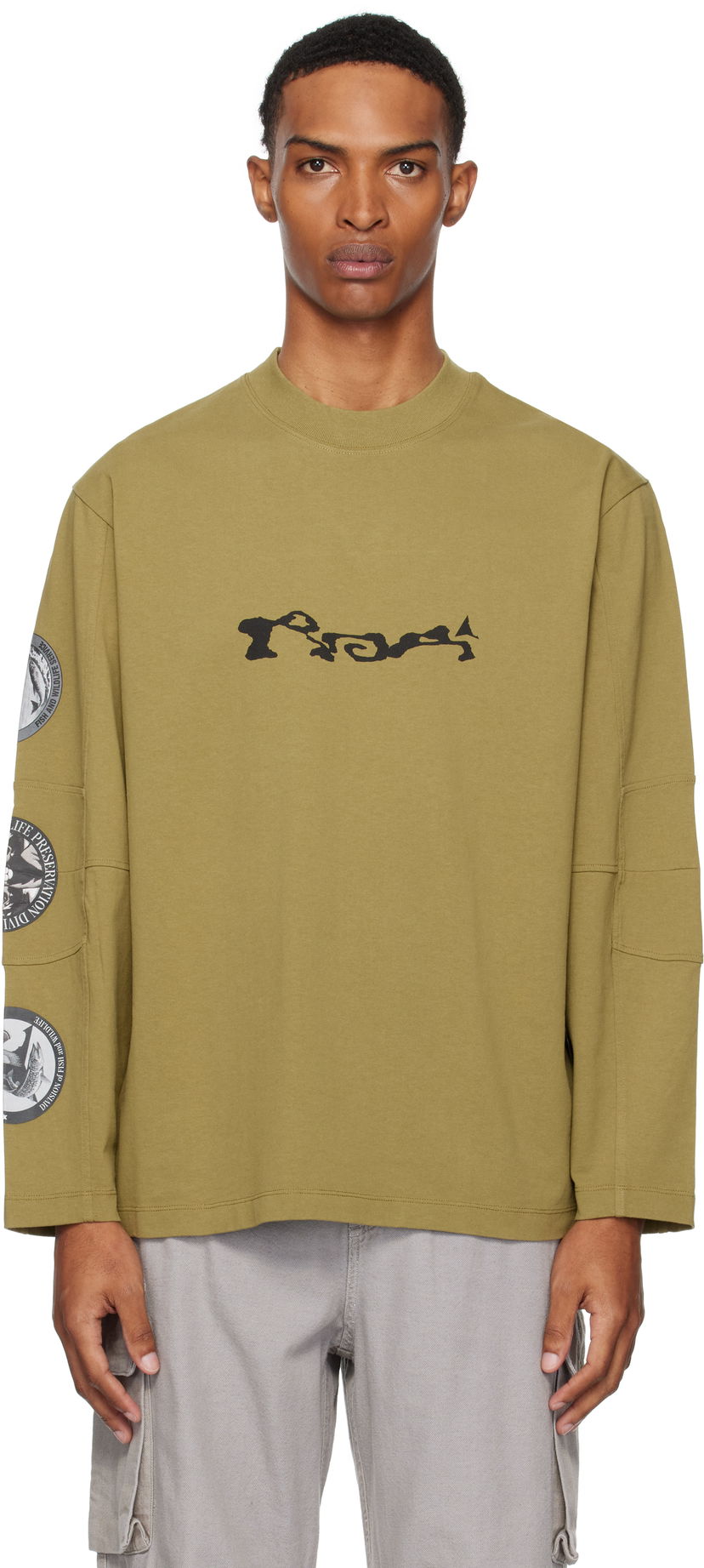 Футболка ROA ROA Division Long Sleeve T-Shirt Зелений | RBMW0434JY39