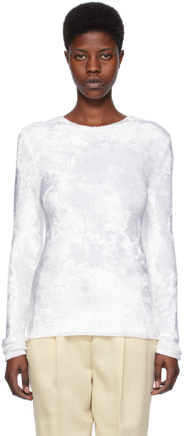 Cветр TOTEME TOTEME Slim Long Sleeve T-Shirt білий | 241-WRT1059-YA0026