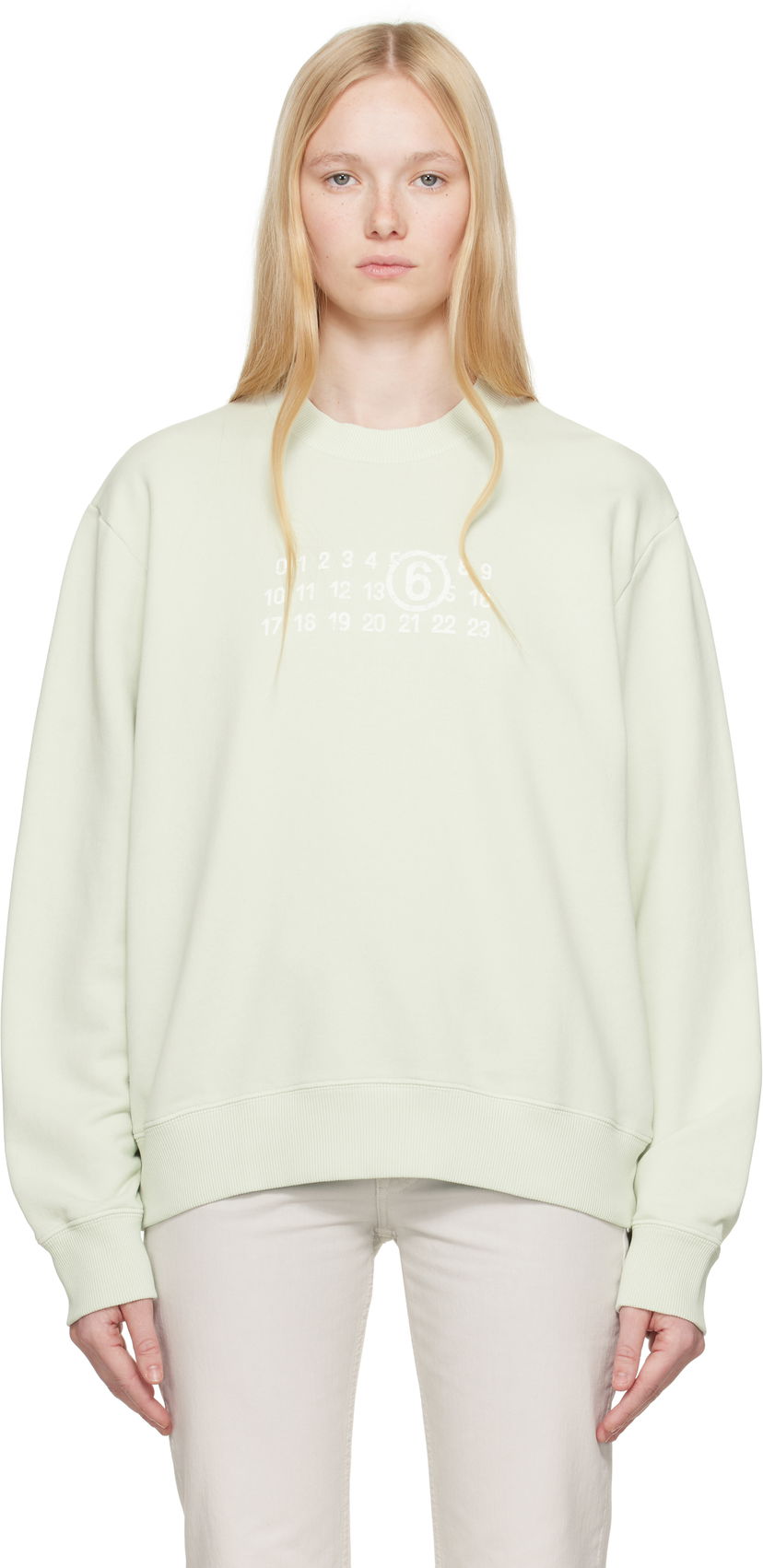 Cветр Maison Margiela MM6 Maison Margiela Numeric Sweatshirt Зелений | SH2GU0021 M25004