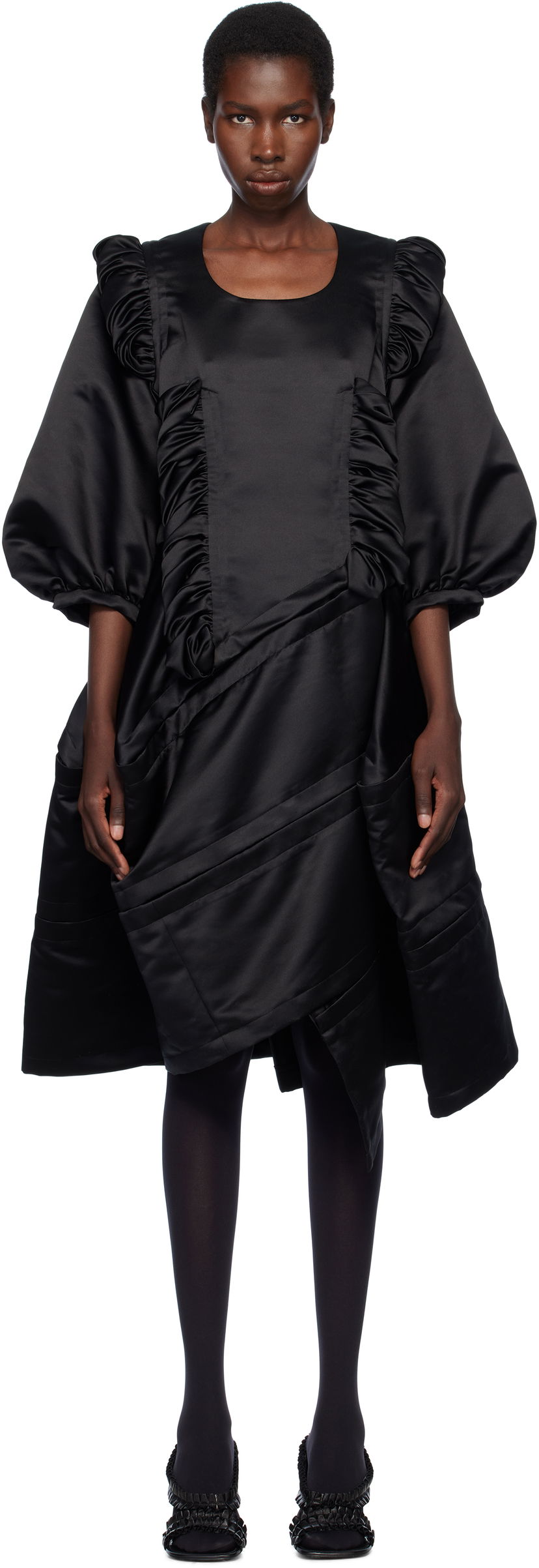 плаття Comme des Garçons Comme des Garçons Satin Midi Dress чорний | RO-O006-S25