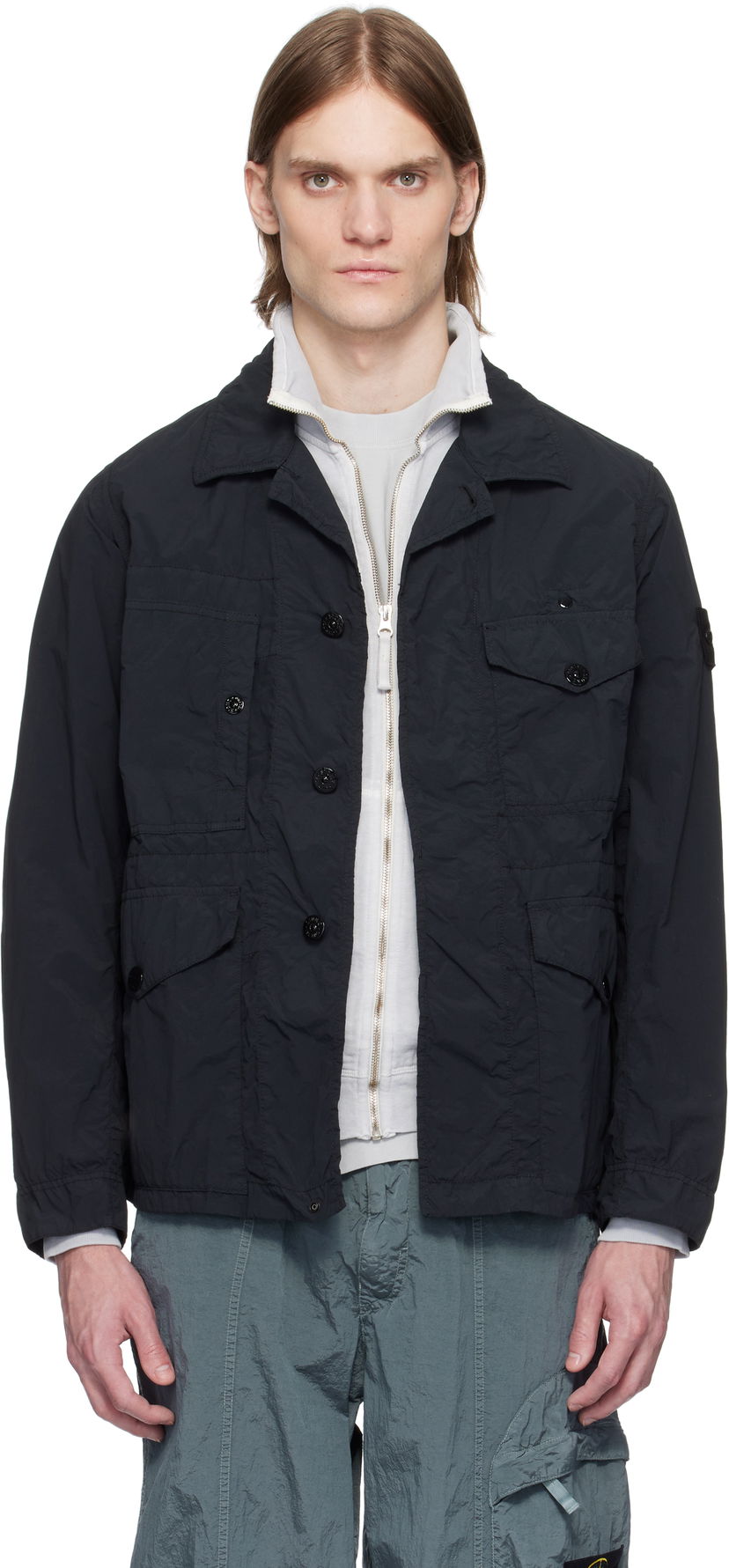 Вітровка Stone Island Stone Island Nylon Ghost Jacket чорний | K1S15 4100033 S00F6