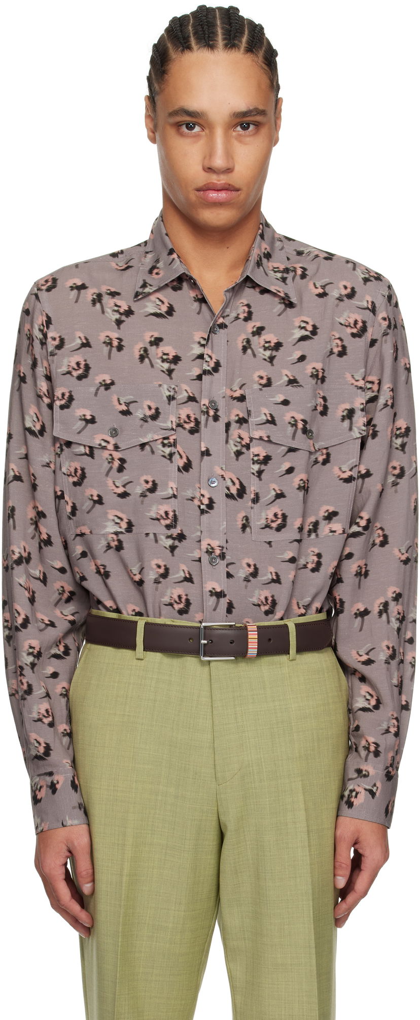 Сорочка Paul Smith Paul Smith Casual Fit Floral Shirt Сірий | M1R-389Z-P02577-55