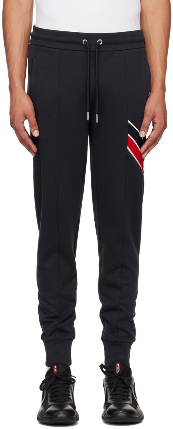 Спортивні штани Moncler Navy Stripe Sweatpants темно-синій | J20918H0000189A8F