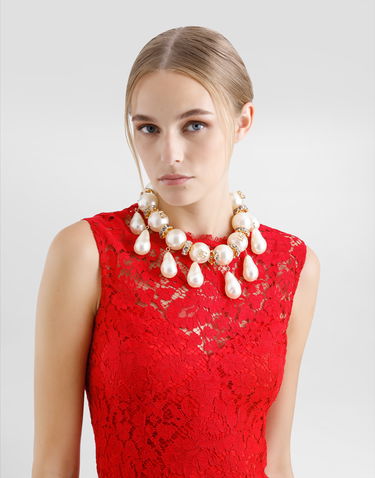 Кольє Dolce & Gabbana Maxi-necklace With Spheres, Teardrop Accents And Dg Logo Різнокольоровий | WNR2E3W1111W0111, 1