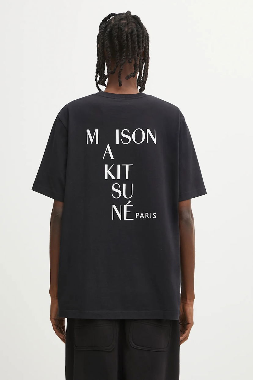 Футболка MAISON KITSUNÉ T-Shirt Crossword Comfort чорний | PM00112KJ7025