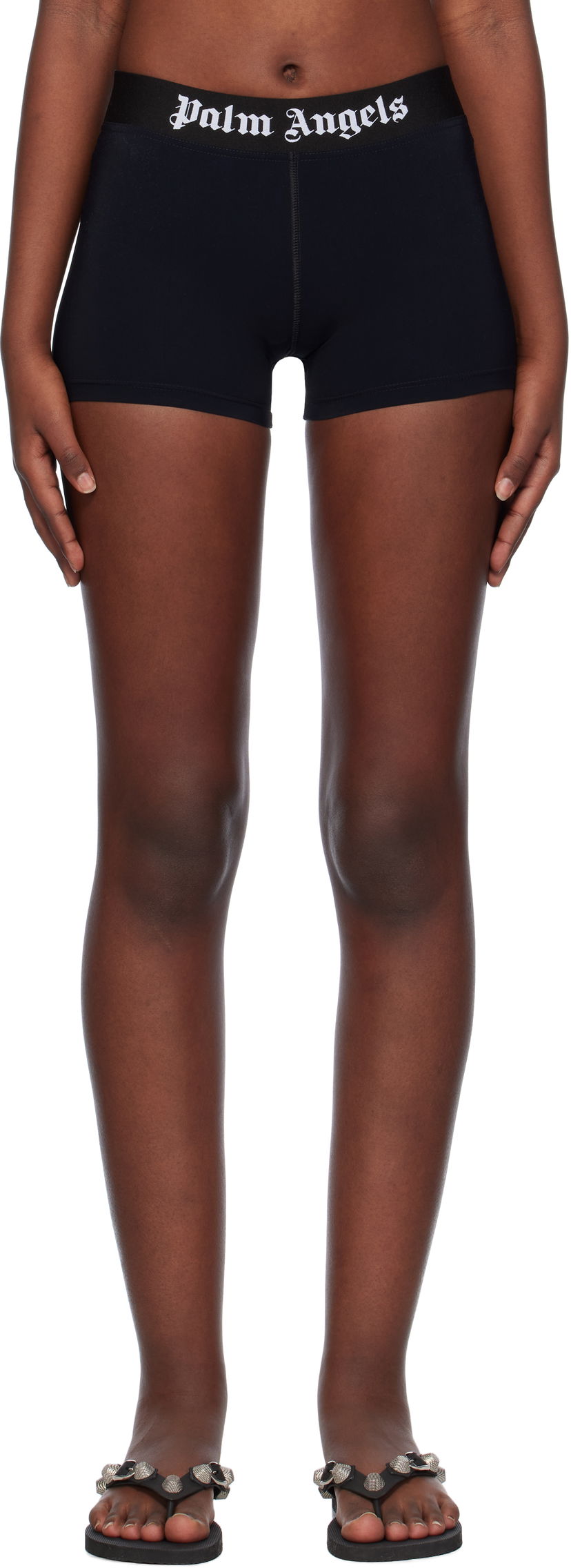 Шорти Palm Angels Classic Logo Sport Shorts чорний | PWVH010C99FAB0011001