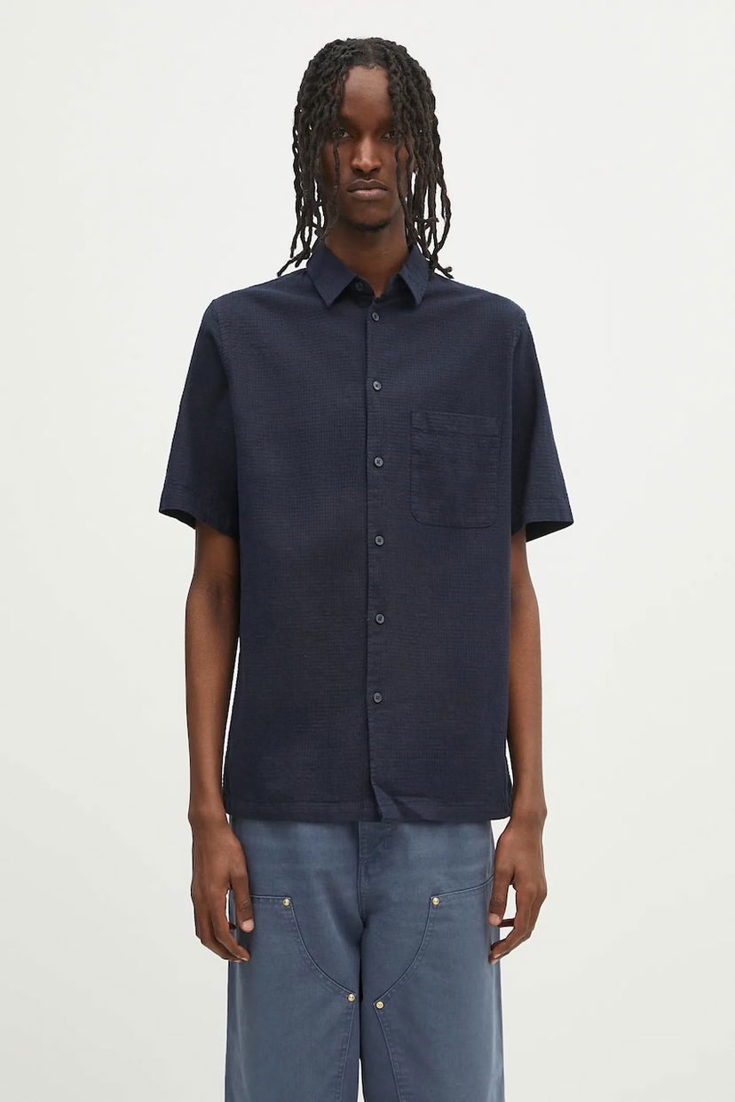 Сорочка Samsoe Samsoe Samsoe Samsoe Sataro Regular Fit Linen Shirt темно-синій | M25100063