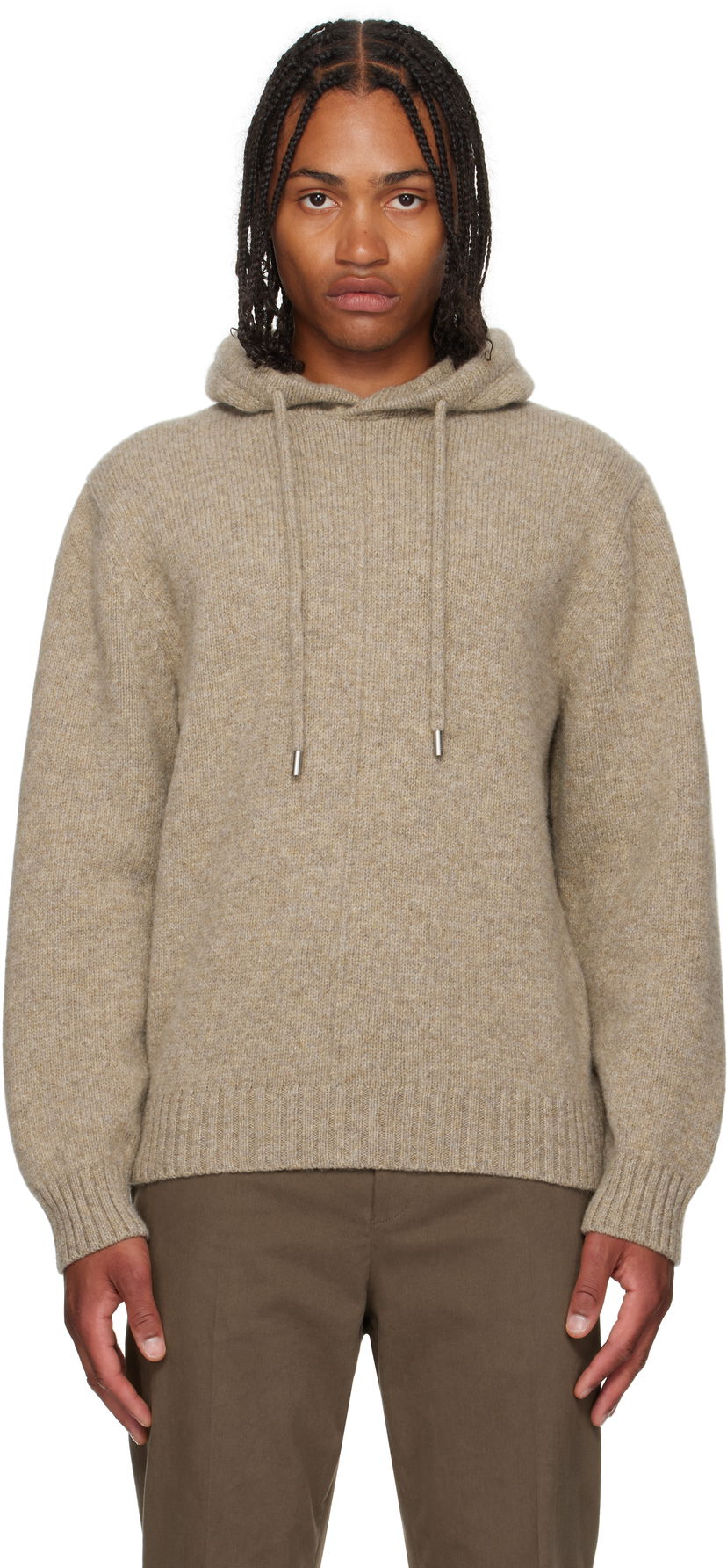 Світшоти FERRAGAMO Ferragamo Knit Hoodie бежевий | 786243