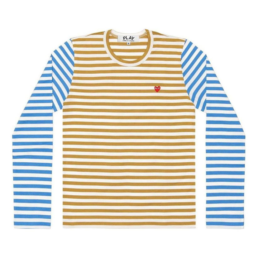 Футболка Comme des Garçons PLAY Long Sleeve Striped T-Shirt Синій | AZ-T318-051-5