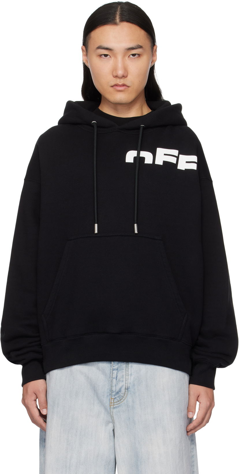 Світшоти Off-White Split Logo Hoodie чорний | OMBB085S25FLE00G1001