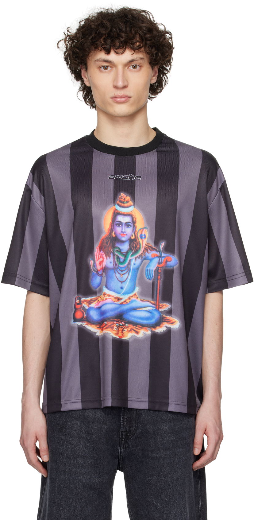 Футболка Awake NY Awake NY Retro Soccer Jersey T-Shirt чорний | AWK-SP25-TP006