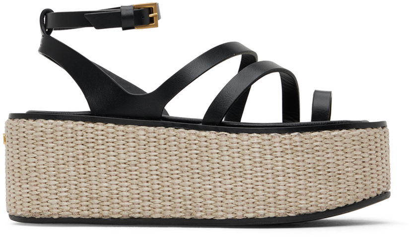 Догляд за взуттям Max Mara Max Mara Biarritz Platform Sandals чорний | 2345210338600