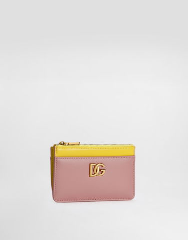 Гаманець Dolce & Gabbana Dolce & Gabbana Calfskin Card Holder with DG Logo Рожевий | BI1261A9M758B407, 1