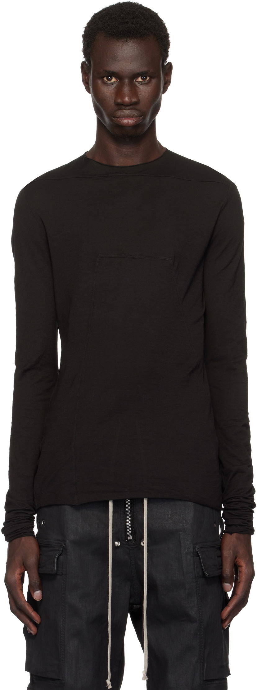 Футболка Rick Owens Long Sleeve T-Shirt чорний | DU02D2267 BH