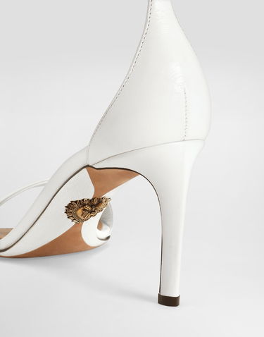 Аксесуари Dolce & Gabbana Dolce & Gabbana Polished Goatskin Heeled Sandals білий | CR1774A573880002, 3