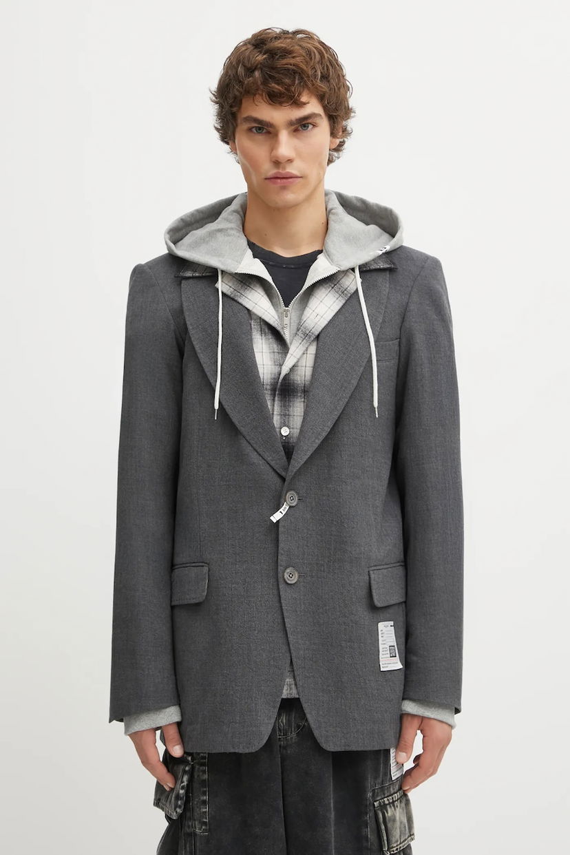 Куртка Maison MIHARA YASUHIRO Maison MIHARA YASUHIRO TRIPLE LAYERED Hooded Blazer Сірий | J15JK131