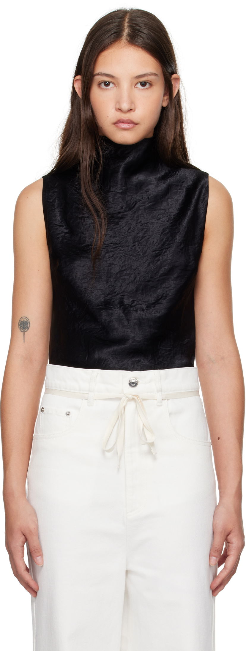 Безрукавка Nanushka Nanushka Colson Sleeveless Turtleneck Top чорний | NW24FWTP35300