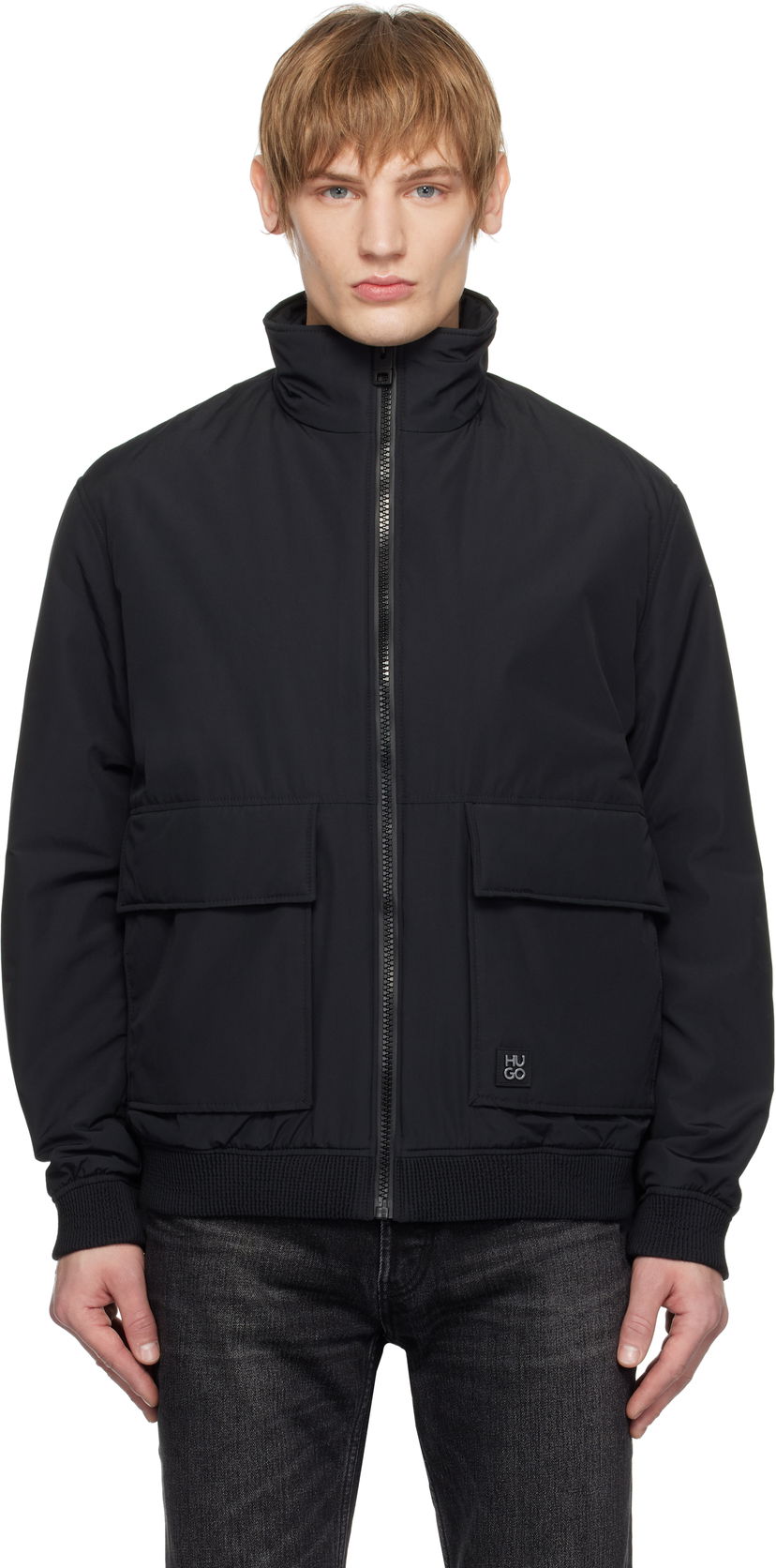 Куртка бомбер BOSS Water-Repellent Bomber Jacket чорний | 50530766