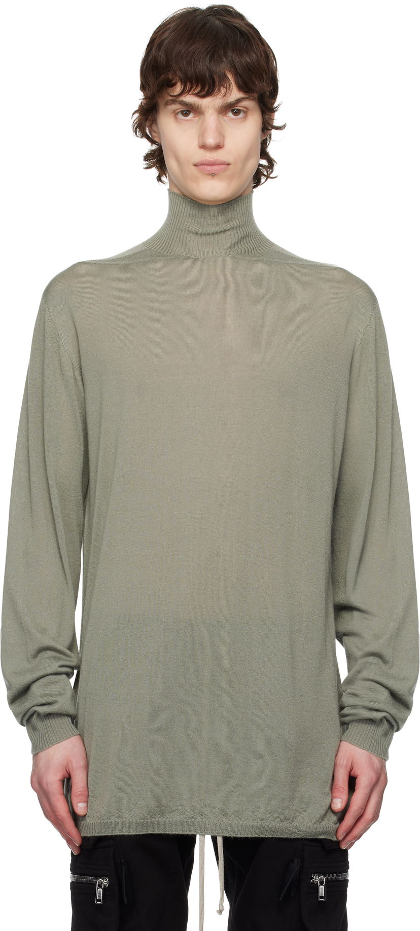 Cветр Rick Owens Rick Owens Hollywood Oversized Turtleneck Зелений | RU01E5626 WS