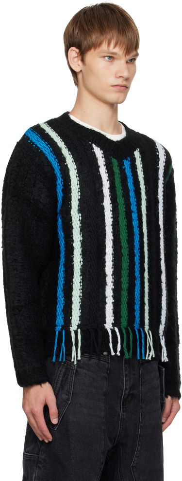 Cветр Andersson Bell Andersson Bell Reverse Stripe Fringe Sweater чорний | atb1350u, 1