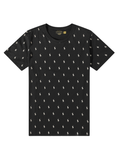 Футболка Polo by Ralph Lauren All Over Pony Sleepwear Tee чорний | 714899612005