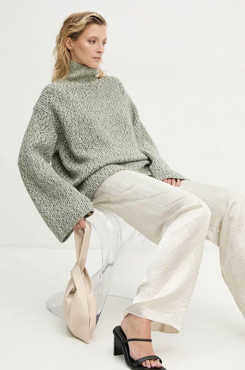 Cветр Nanushka Turtleneck Knit Sweater Зелений | NW24PFHA27999