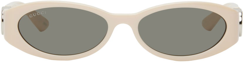 Сонцезахисні окуляри Gucci Off-White Oval Sunglasses бежевий | GG1660S