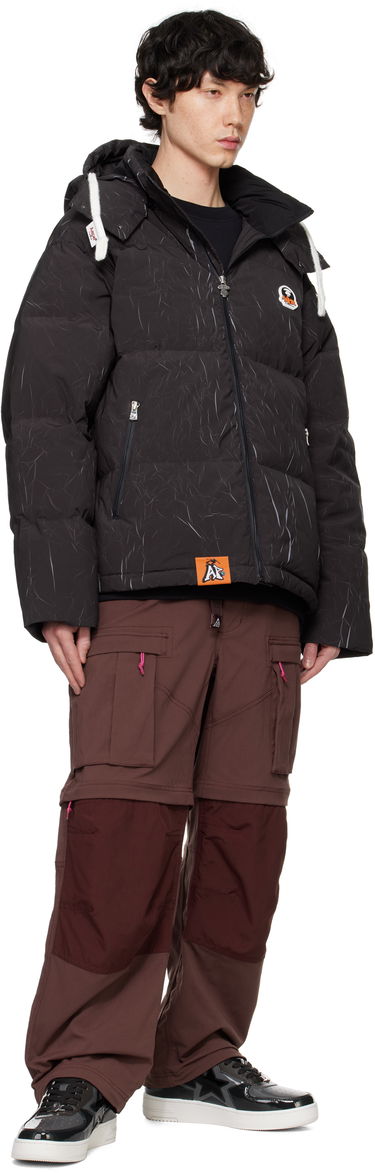 Пуховик AAPE by A Bathing Ape AAPE by A Bathing Ape Moonface Logo Camo Hooded Down Jacket чорний | AAPDNM7665XXNBKX, 4