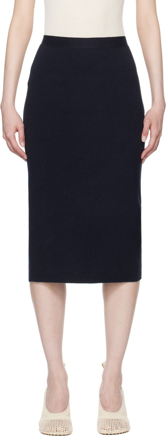 Спідниця Bottega Veneta Midi Skirt темно-синій | 793813 V4BL0