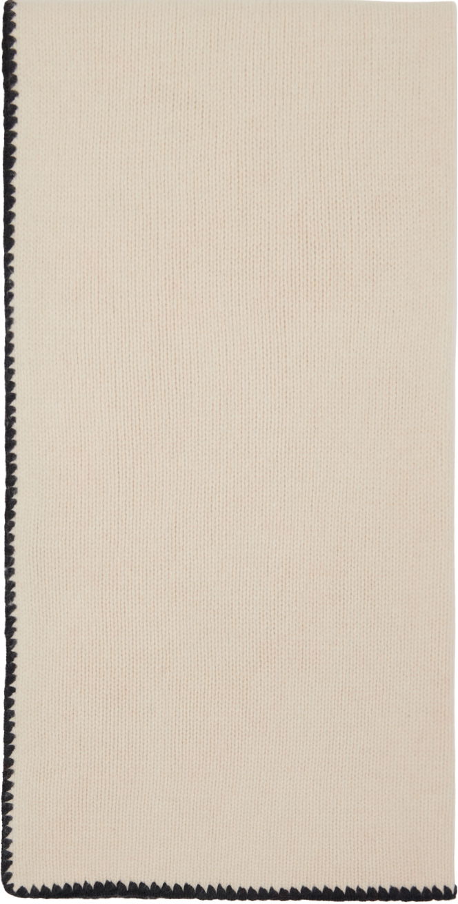 Шарф TOTEME TOTEME Embroidered Wool Cashmere Scarf бежевий | 241-WSC1233-YA0004