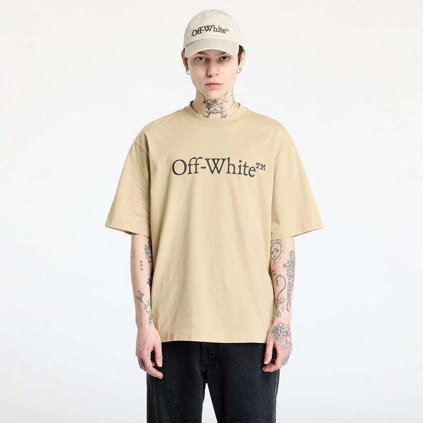 Футболка Off-White Off-White Big Bookish Skate Short Sleeve T-Shirt бежевий | OMAA120S25JER00K6110