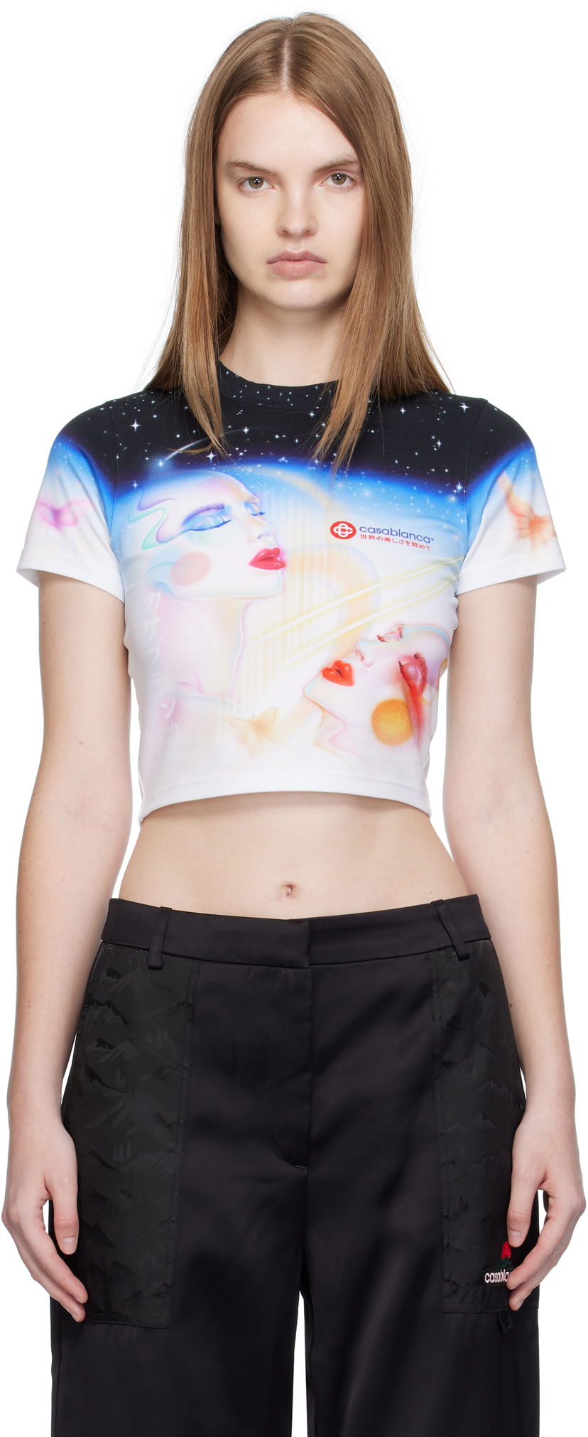 Кроп-топи Casablanca Casablanca Galactic Connection Cropped T-Shirt Різнокольоровий | WPF25-JTS-009-01