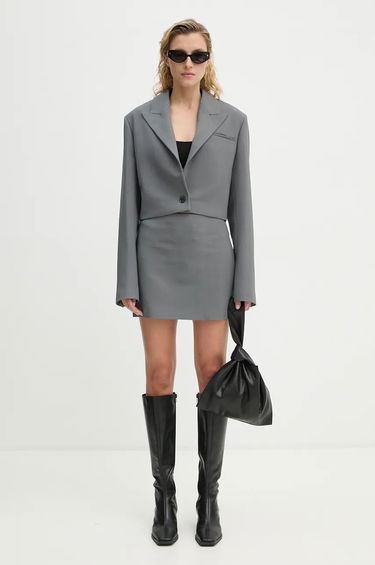 Куртка Nanushka Single-Button Cropped Blazer Сірий | NW24PFSG18655, 1