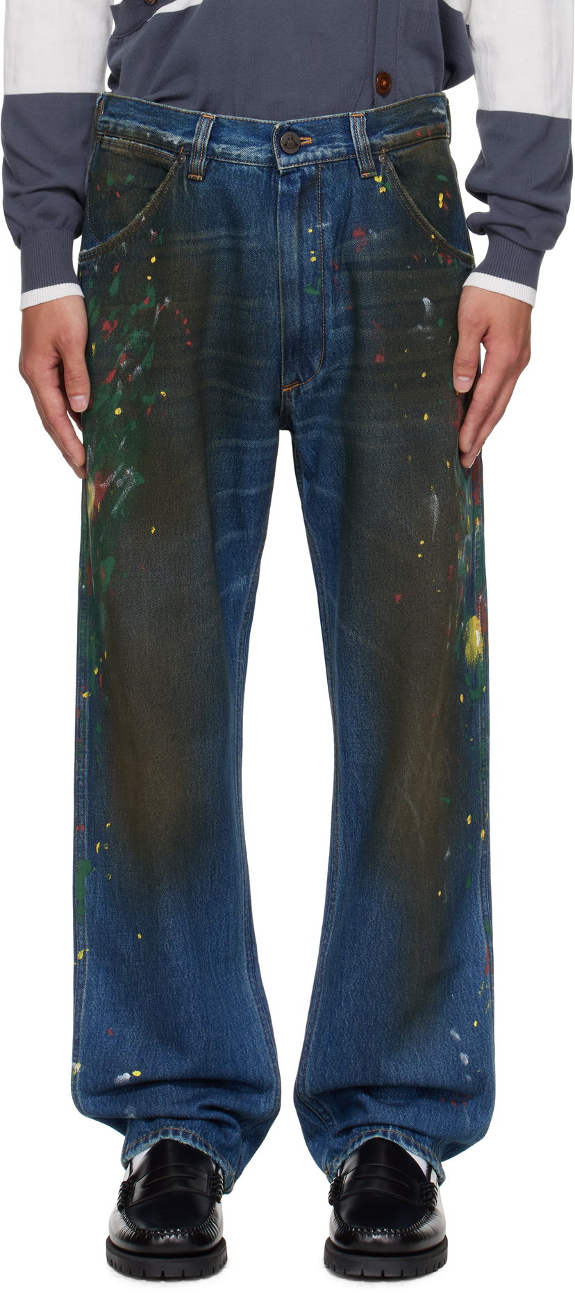 Джинси Vivienne Westwood Vivienne Westwood Ranch Paint Splatter Jeans Синій | 3902000N-W0161-