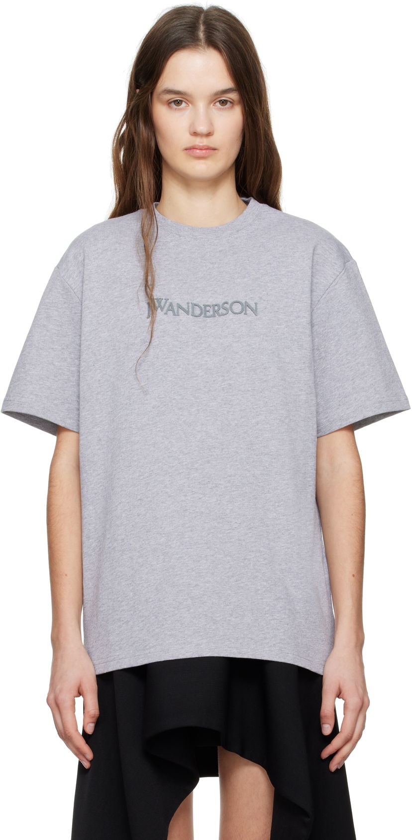 Футболка JW Anderson JW Anderson Flocked Logo T-Shirt Сірий | JT0282-PG1510