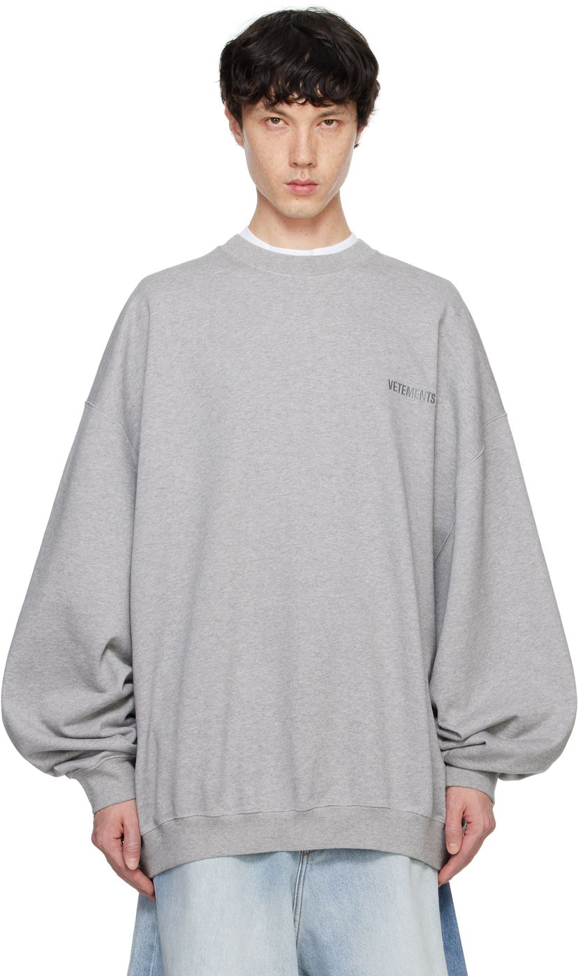Світшоти VETEMENTS Embroidered Logo Oversized Sweatshirt Сірий | UA66CW640G