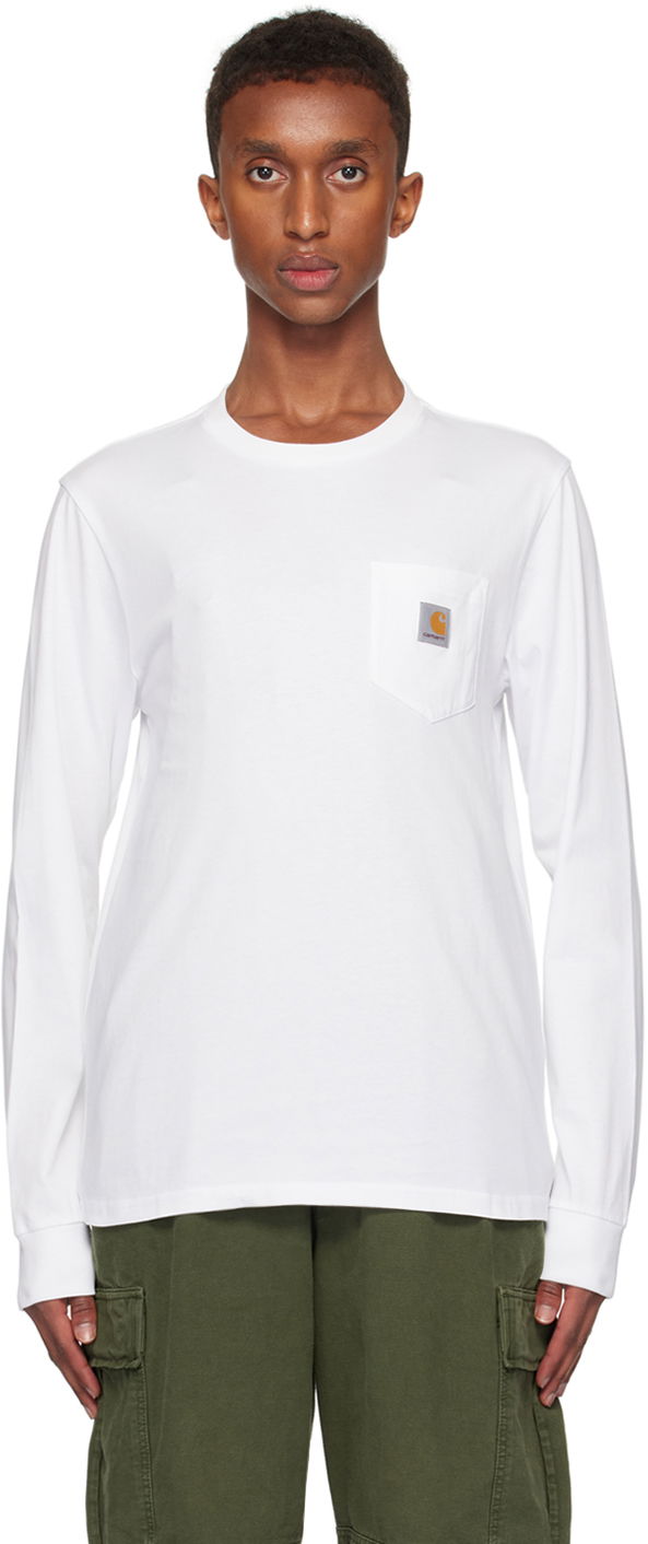 Футболка Carhartt WIP Long Sleeve Pocket T-Shirt білий | I030437