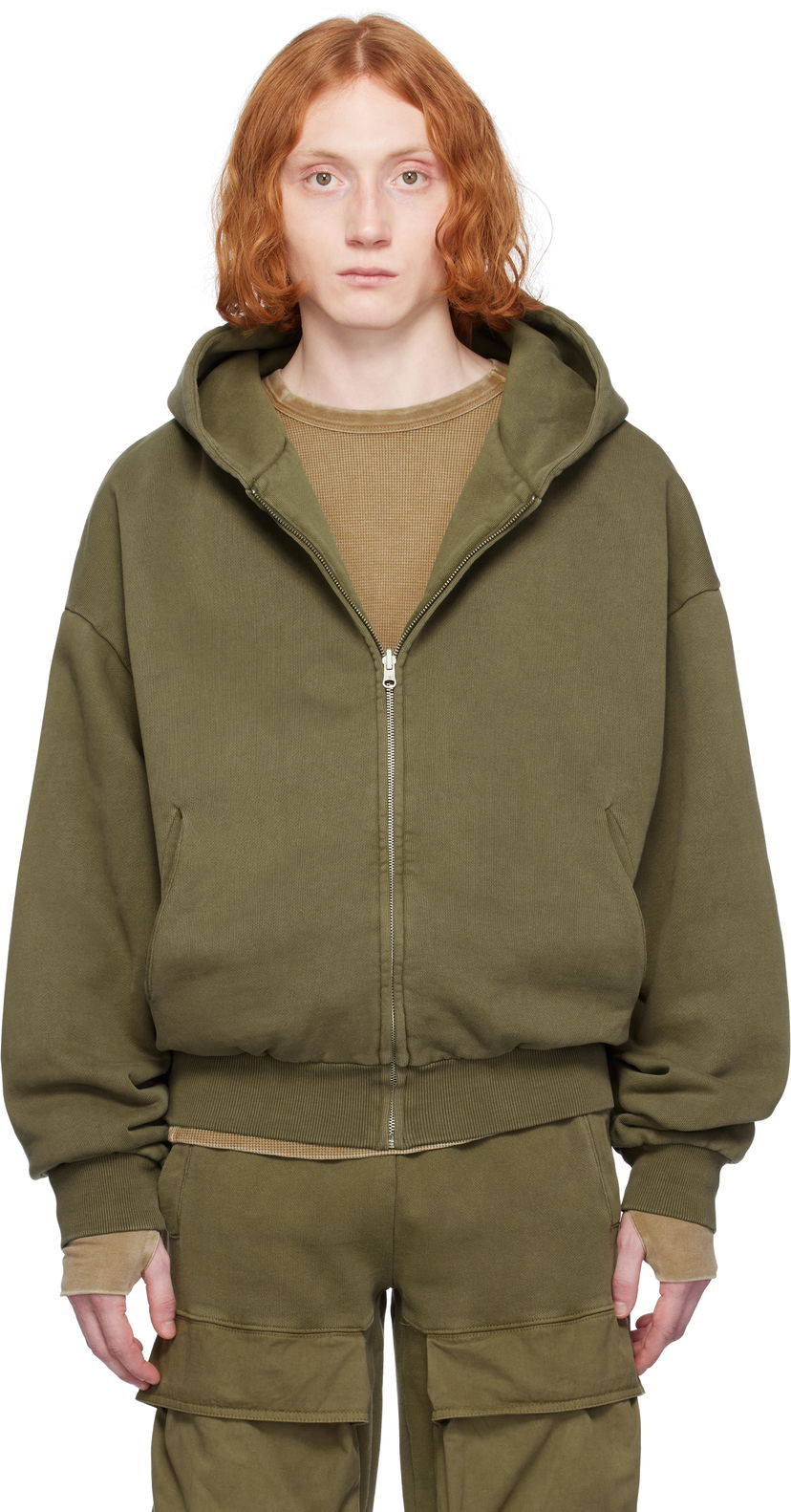 Світшоти Entire Studios Entire Studios Thermal Zip-Up Hoodie Зелений | ES2488MI
