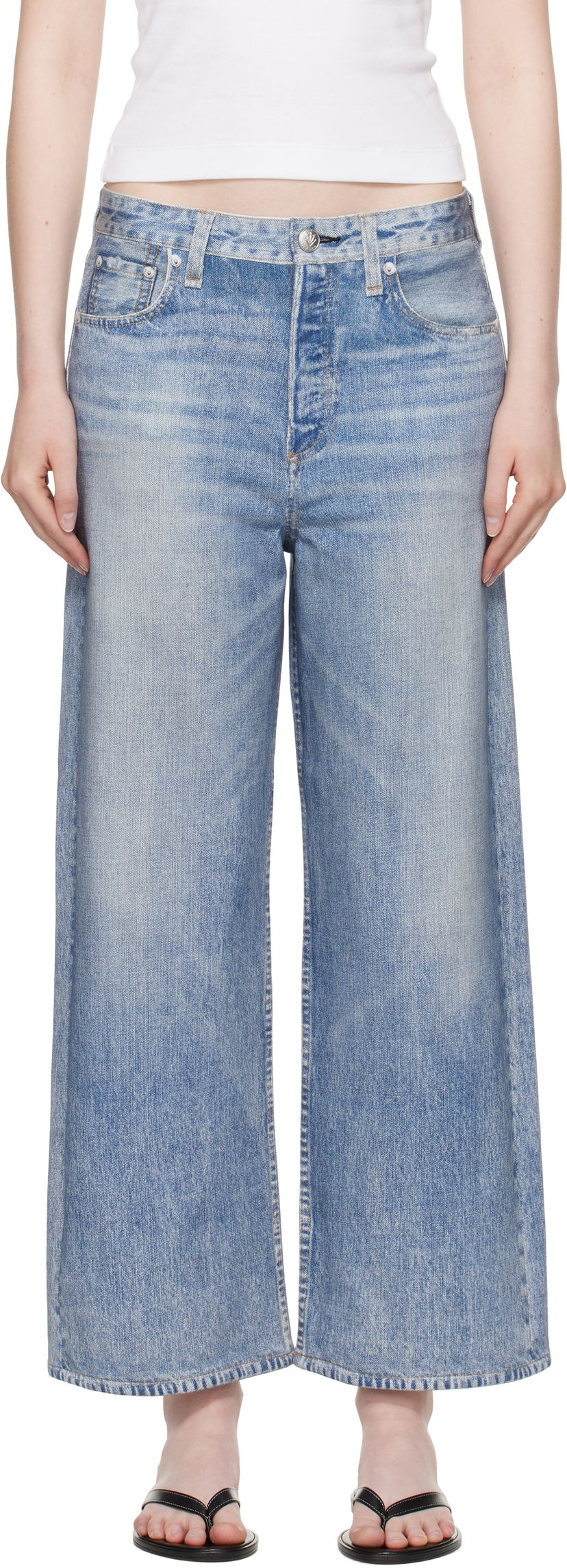 Джинси rag & bone rag & bone Miramar Andi Wide Leg Jeans Синій | WCW25P70028202