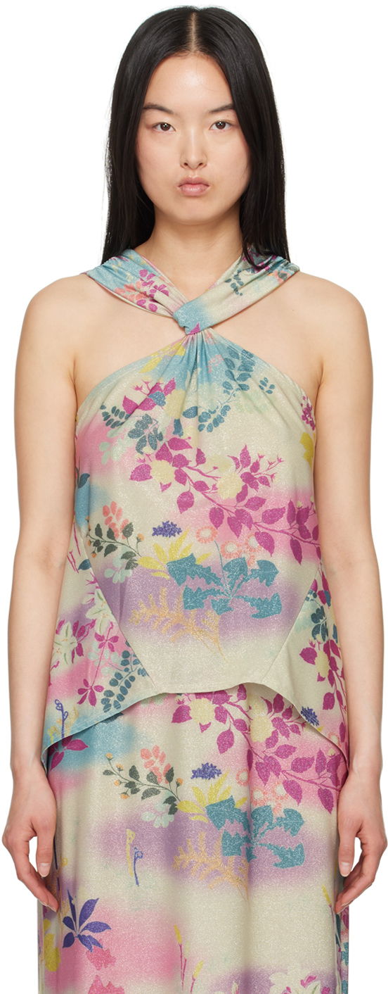 Безрукавка Anna Sui Atlantis Garden Print Halter Neck Tank Top Різнокольоровий | 424B20