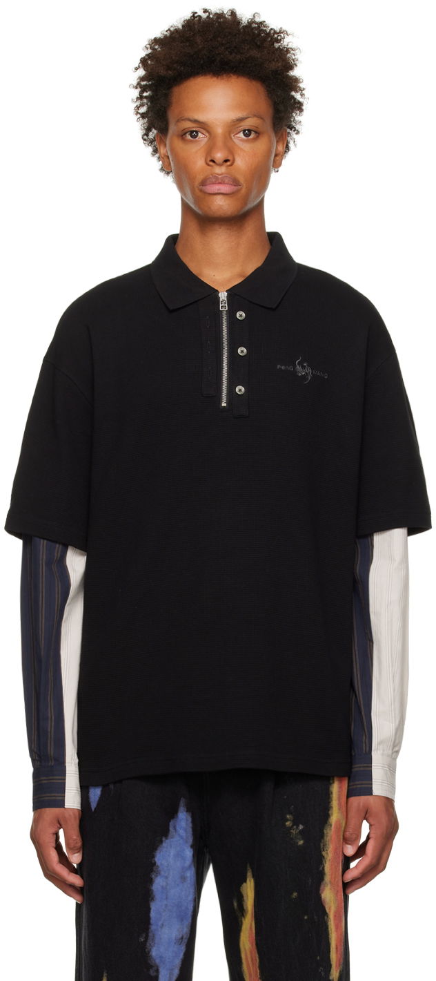 Сорочка поло Feng Chen Wang Feng Chen Wang Paneled Polo чорний | FMF14PL01B