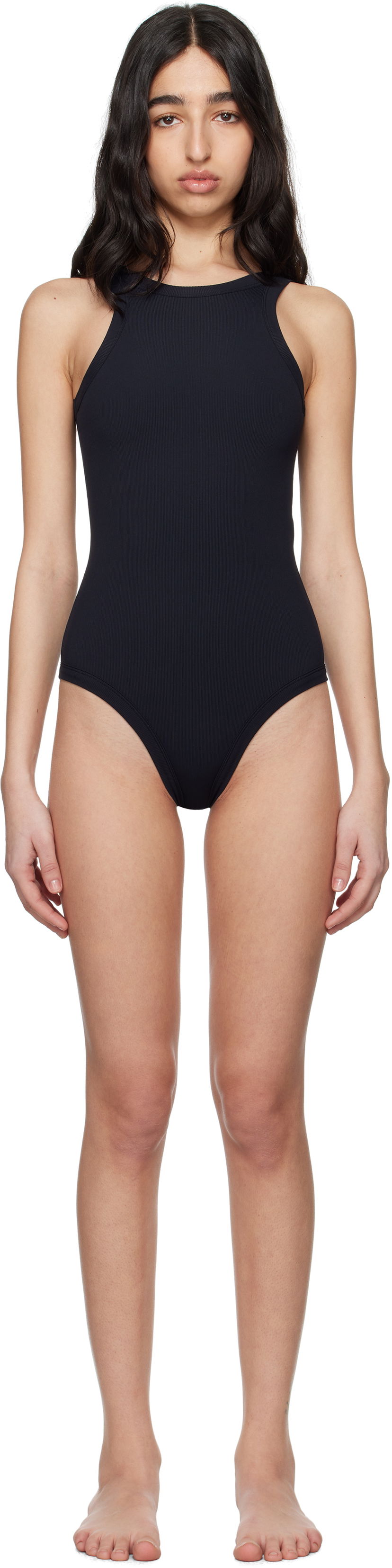 Купальники TOTEME TOTEME Curved Rib One-Piece Swimsuit чорний | 252-WRW0052-FB0409