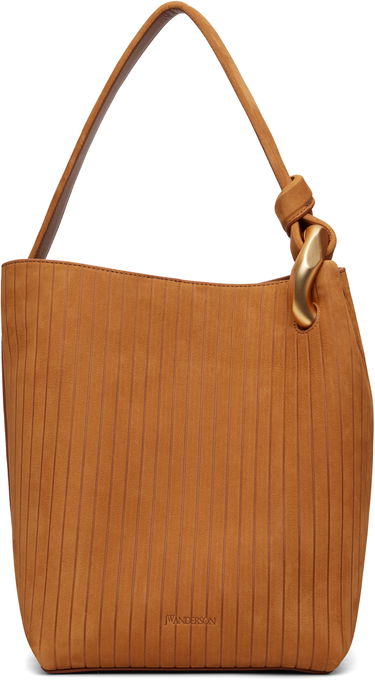 сумка-тоут JW Anderson 'The JWA Corner Bucket' Tote with Vertical Texture and Sculptural Hardware Коричневий | HB0737-LA0375, 0