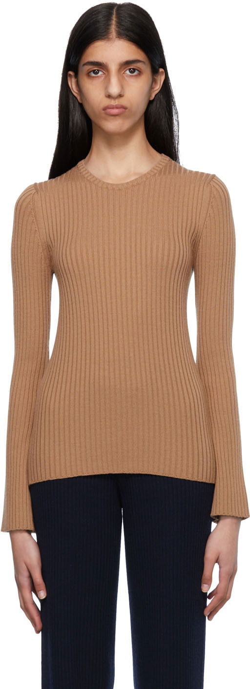 Cветр CHLOÉ Ribbed Knit Sweater Коричневий | CHC22AMP30650