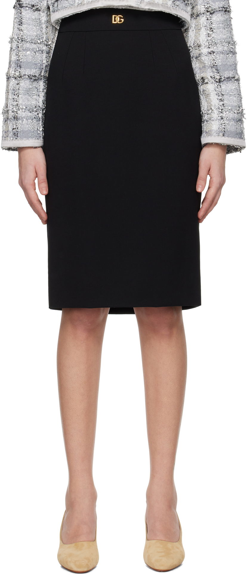Спідниця Dolce & Gabbana Dolce&Gabbana Wool Pencil Midi Skirt чорний | F4C2CT GDCSX