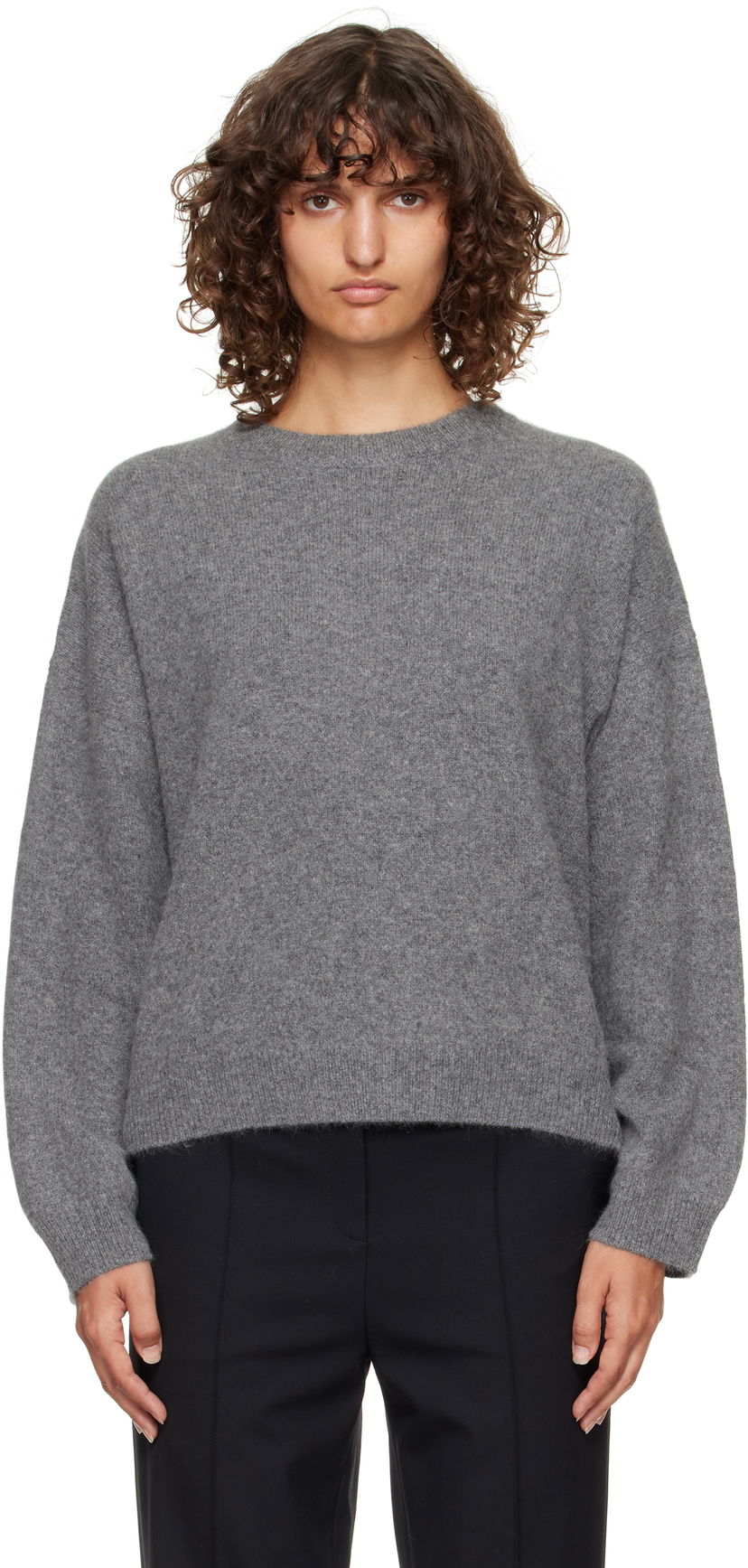 Cветр Loulou de Saison Loulou de Saison Tristan Yak Blend Sweater Сірий | TRISTAN
