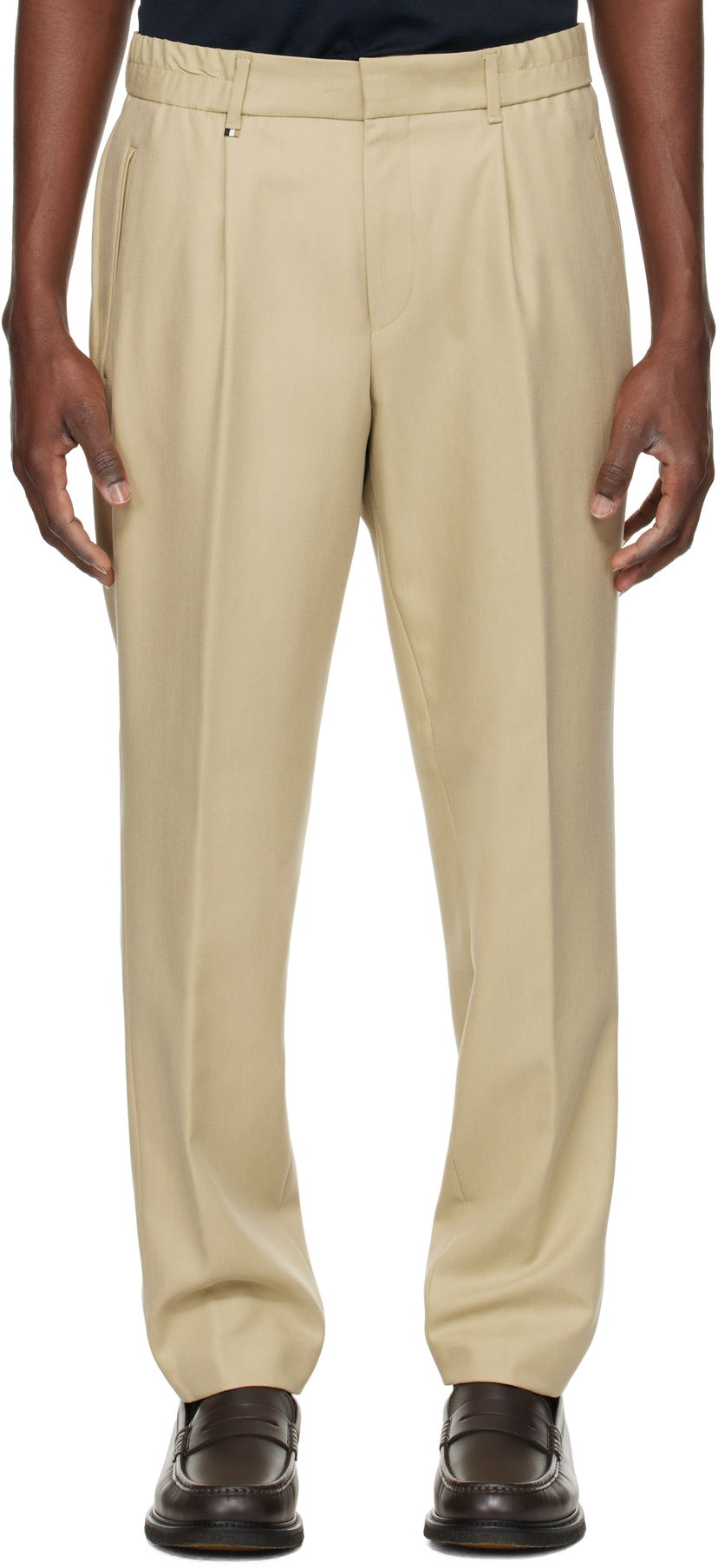 Штани BOSS BOSS Pleated Trousers бежевий | 50534995