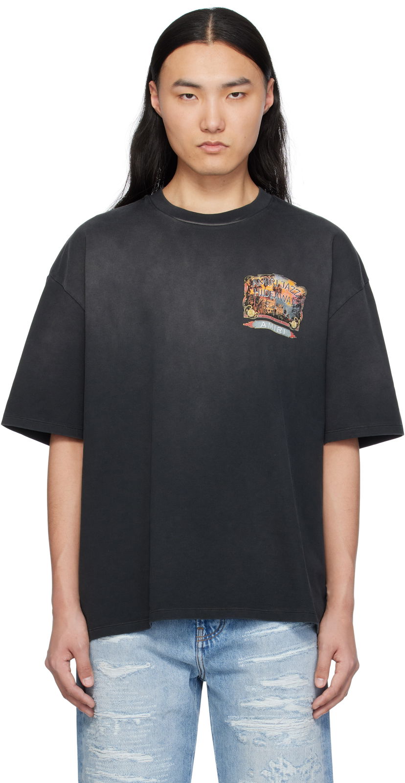 Футболка AMIRI AMIRI 'Amiri Jazz Hideaway' Graphic T-Shirt чорний | AMJYTE1165
